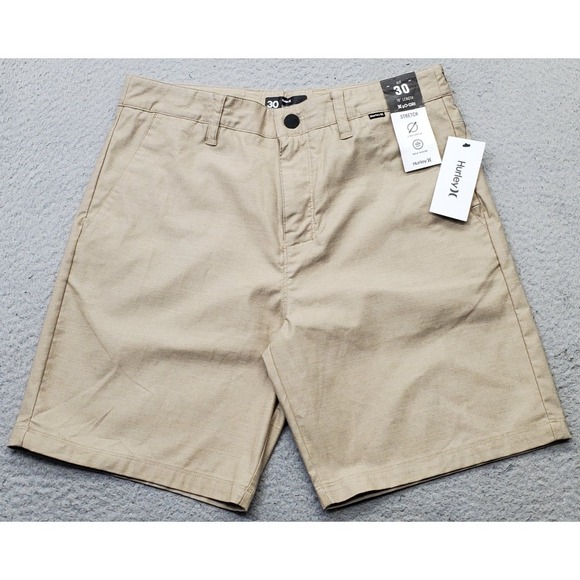 Hurley Other - Hurley Golf Khaki Shorts Men 30 Tan 2-Way Stretch H2O-Dri Breathe 19" MWS0006500